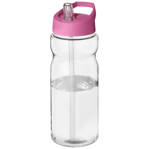Bouteille de sport à couvercle 650ml personnalisée H2O Active® Base Translucide et Rose